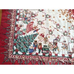 Vintage Wilton Court Nutcracker Suite Tablecloth Holiday Christmas 62x98